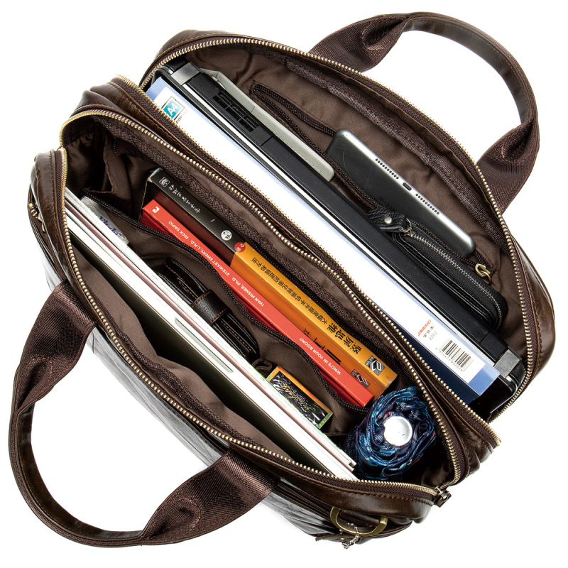 Vīriešu ādas biznesa soma ar augšējā slāņa liellopa ādu, kokvilnas iekšpuse, ūdensizturīga, piemērota biznesa ceļojumiem (Materiāls: Īsta āda; Ādas tips: Augšējā slāņa liellopa āda; Iekšpuse: Kokvilna; Funkcijas: Ūdensizturīga; Lietošana: Biznesa ceļojumi)