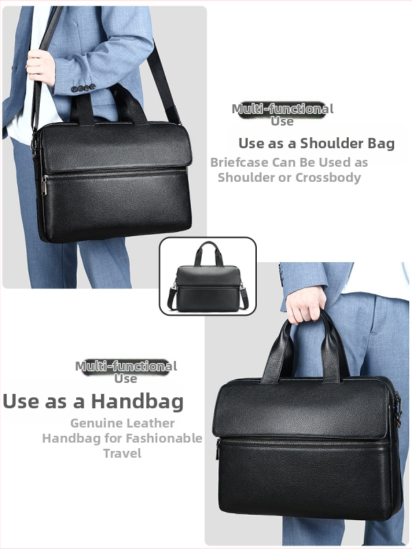 Maltette Кожена делова чанта през рамо — естествена кожа от първи слой, голям капацитет, износоустойчива