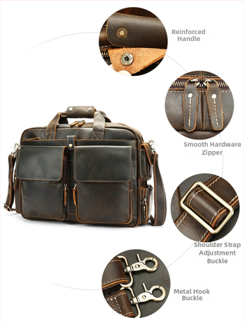 MASIWEI vīriešu crossbody somiņa no īstas ādas, pirmā slāņa liellopa āda, iekšējā odere poliestera-kokvilna, nodilumizturīga, piemērota biznesa ceļojumiem