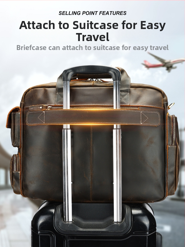 Мъжка кроссбоди чанта от естествена кожа MASIWEI, първи слой телешка кожа, подплата полиестер‑памук, износоустойчива, подходяща за бизнес пътувания