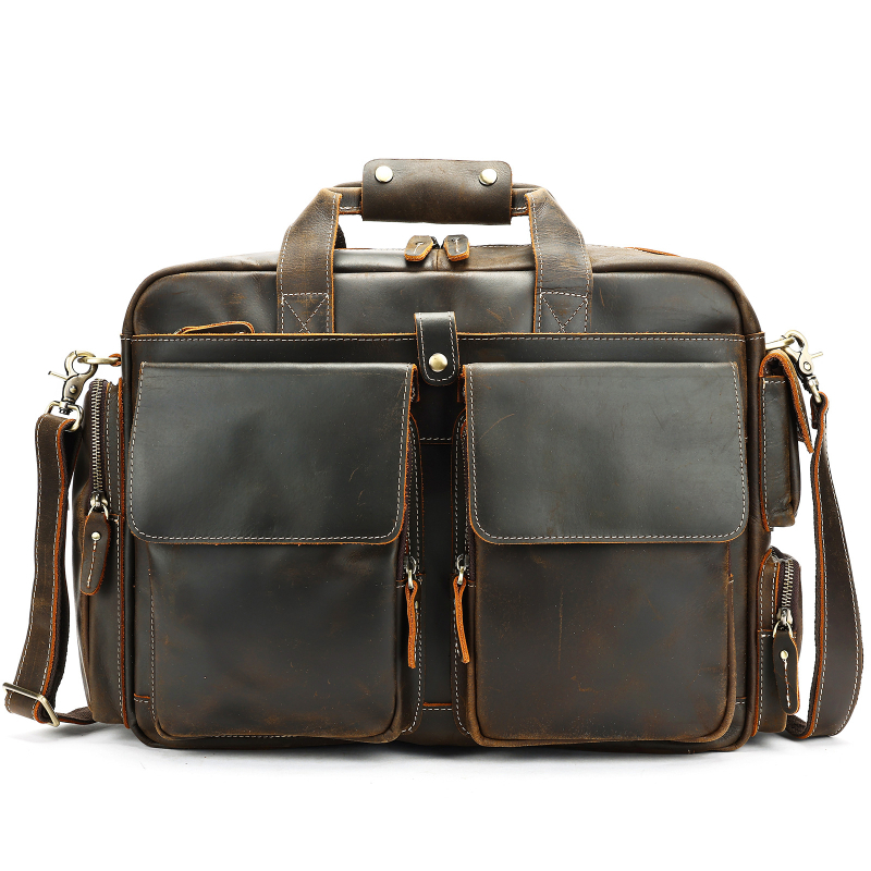MASIWEI vīriešu crossbody somiņa no īstas ādas, pirmā slāņa liellopa āda, iekšējā odere poliestera-kokvilna, nodilumizturīga, piemērota biznesa ceļojumiem