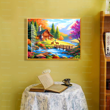 Комплект за кръстат бод - пейзажен мотив, 11CT памучен плат, модерен стил, Mona Lisa Royal Family