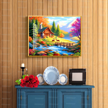 Комплект за кръстат бод - пейзажен мотив, 11CT памучен плат, модерен стил, Mona Lisa Royal Family