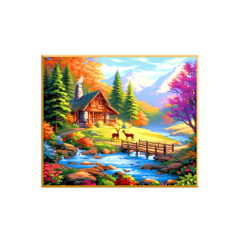 Комплект за кръстат бод - пейзажен мотив, 11CT памучен плат, модерен стил, Mona Lisa Royal Family