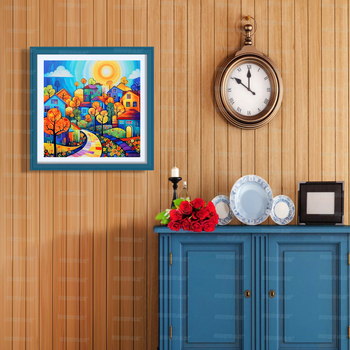 Σετ Κεντήματος Σταυρών: Τοπία Δρόμου, Καμβάς από Βαμβάκι, 9CT, Σύγχρονο Μινιμαλιστικό Σχέδιο