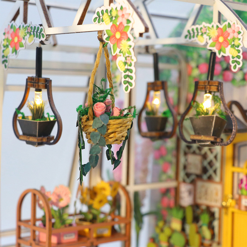 Дървен комплект за къща за кукли – DIY сглобяем модел кабина с опция музикална кутия, подходящ за възраст 15–35 г.