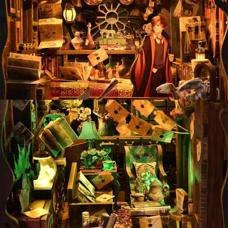 Ξύλινο DIY 3D παζλ μοντέλο για γωνιά βιβλίου, YM04, Sile, 2022