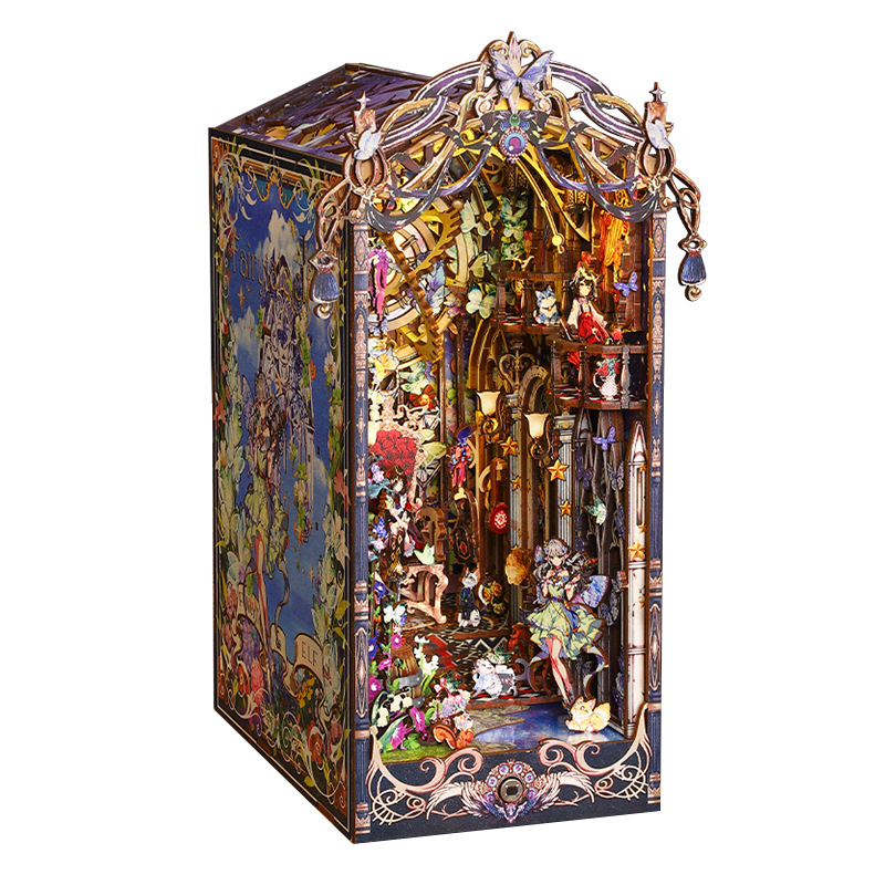 Дървена DIY къщичка за книги — приказен елф, 3D сглобяем модел