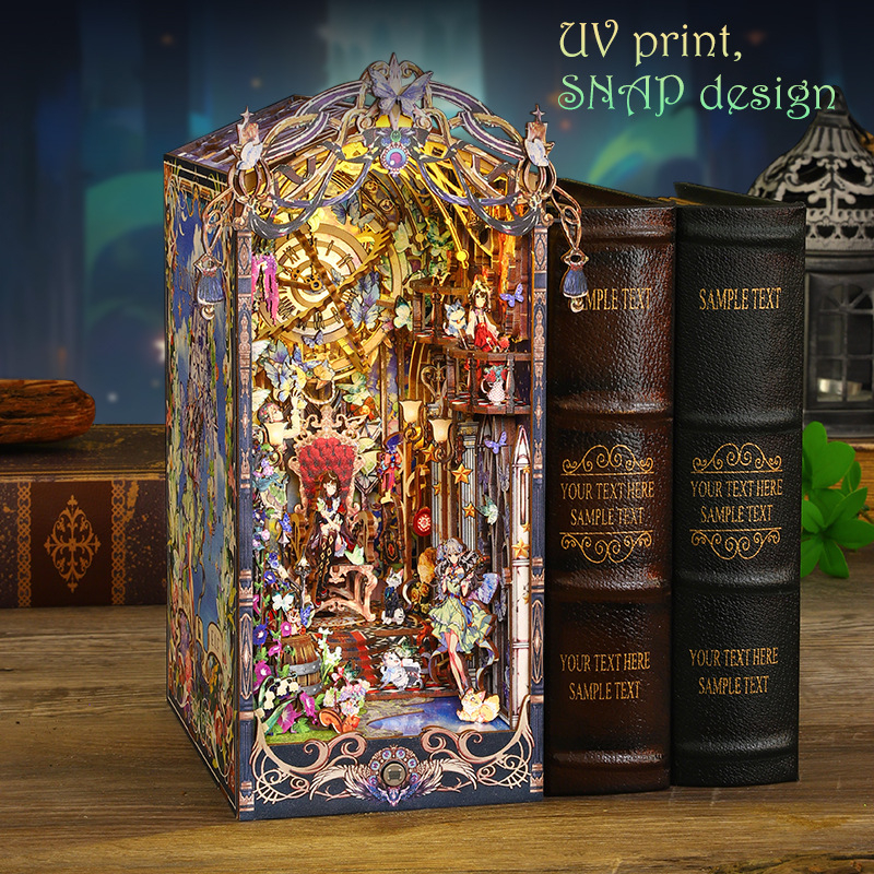 Дървена DIY къщичка за книги — приказен елф, 3D сглобяем модел