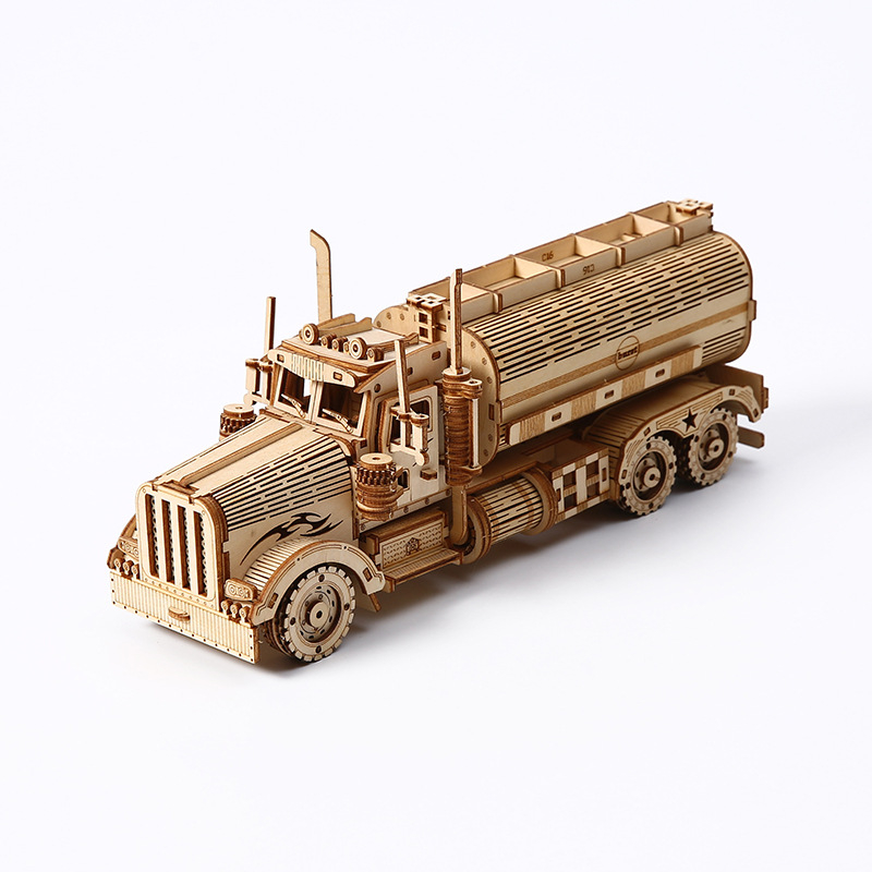 Medinis 3D puzzle cisternos sunkvežimis – edukacinė dovana vaikams 7–14 metų, DIY ir pritaikymas