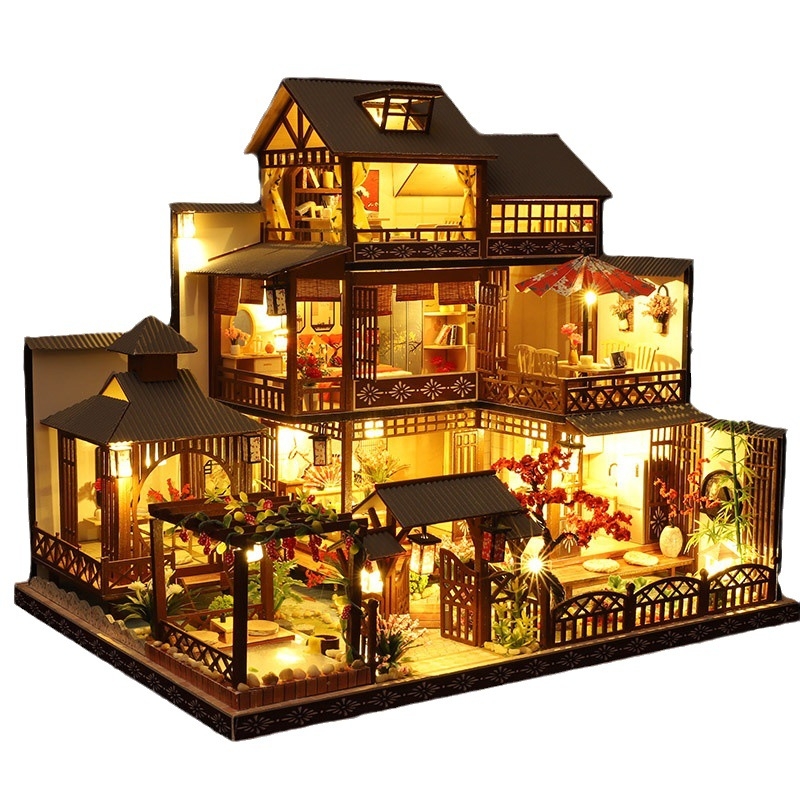 Дървен сглобяем модел на къща, DIY, сглобяване задължително, възраст 15–35