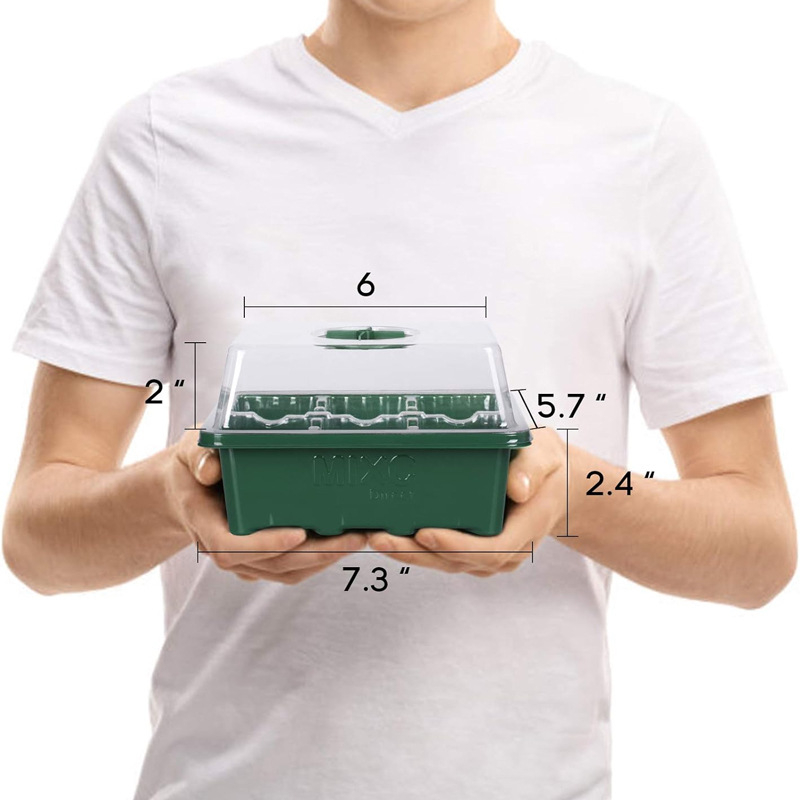 Комплект разсадни тави (3 части): 6 клетки и 12 клетки, дишаща пластмаса, здрава термоформована конструкция
