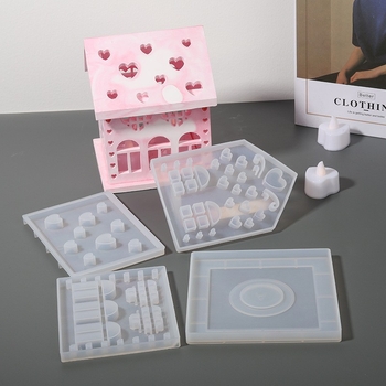 Καλούπι σιλικόνης για Χριστουγεννιάτικο σπίτι σε σχήμα καρδιάς για DIY ρητίνη και γύψο, ακανόνιστος σχεδιασμός, καλούπι ζαχαροπλαστικής, έκδοση 2024