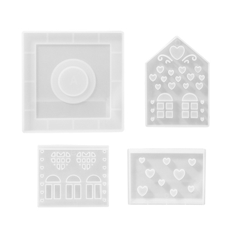 Καλούπι σιλικόνης για Χριστουγεννιάτικο σπίτι σε σχήμα καρδιάς για DIY ρητίνη και γύψο, ακανόνιστος σχεδιασμός, καλούπι ζαχαροπλαστικής, έκδοση 2024