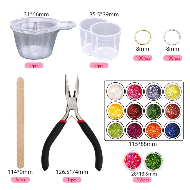 DIY dodaci za nakit: set silikonskih kalupa za privjeske (obrada ljepilom; uzorak kao na slici; proljeće 2022)