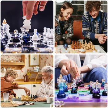 Σετ 7 τεμαχίων από φόρμες σιλικόνης για σκάκι, με 3D σχέδιο σκακιέρας