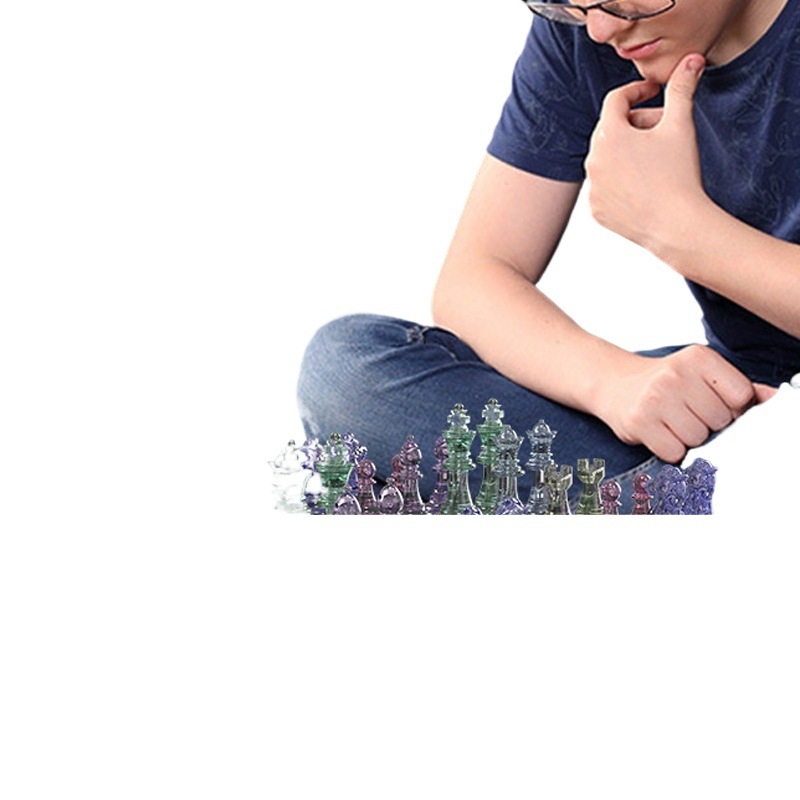 7 részes szilikon sakkforma-készlet 3D sakk tábla dizájnnal