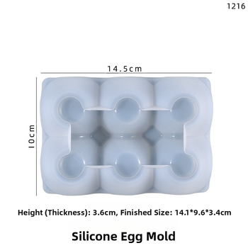 Φόρμα σιλικόνης για αυγά με 6 θήκες, σε σχήμα αυγού, ράφι αποθήκευσης σε ψυγείο