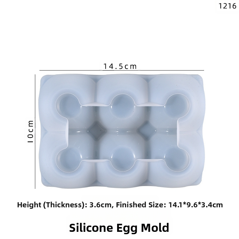 Силиконова форма за яйца с 6 клетки, яйцевидна, за съхранение в хладилник