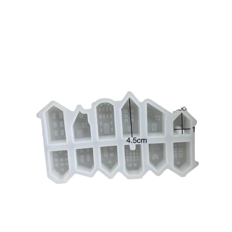 Силиконова форма за къщичка – европейски стил, декоративна за гипс и свещи; материал: силикон; категория: форми за печене; стил: нерегулярна форма; стартирала през 2021 г.