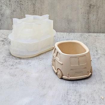Φόρμα σιλικόνης για γύψο – ρετρό λεωφορείο, ακανόνιστο σχήμα, φόρμα ζαχαροπλαστικής/κέικ