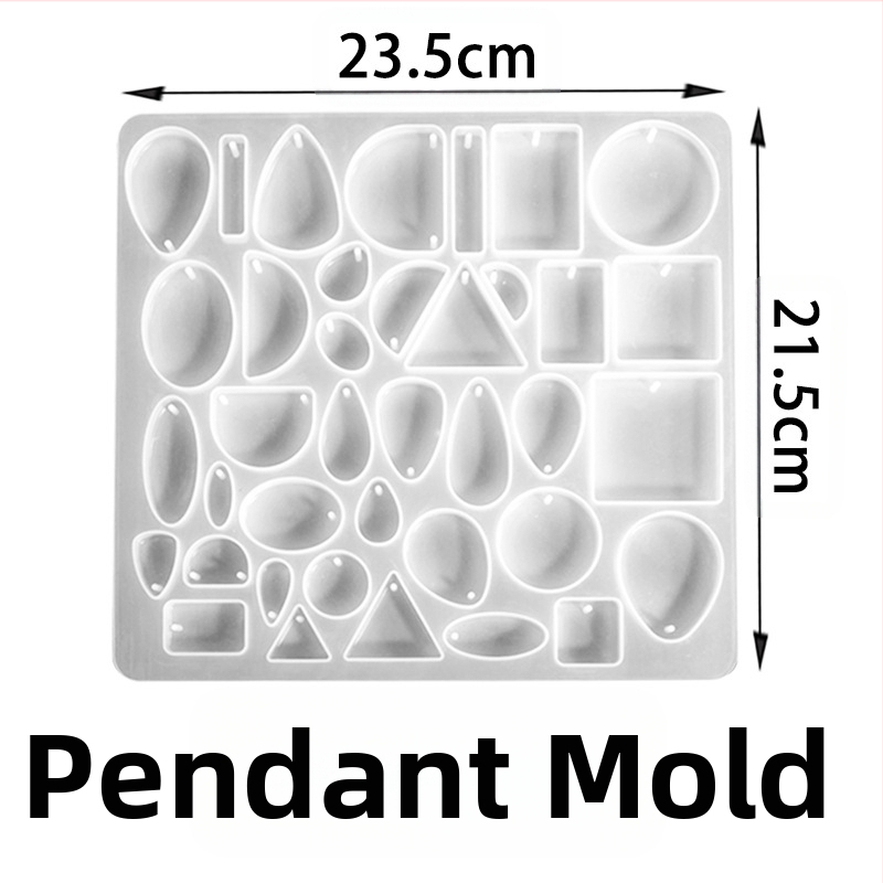 Силиконова смолна форма за бижута — неравна форма, подходяща за ключодържатели, висулки и обици; пълна версия