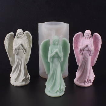 Силиконова форма за ангелска свещ със 3D несиметрична форма, античен ретро стил, мултифункционална за свещи, гипс, смола и сапун