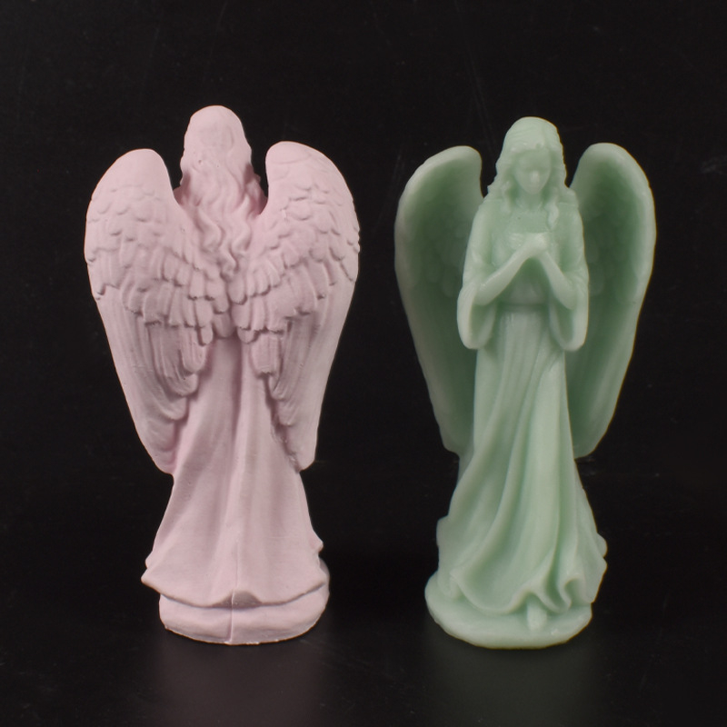 Силиконова форма за ангелска свещ със 3D несиметрична форма, античен ретро стил, мултифункционална за свещи, гипс, смола и сапун