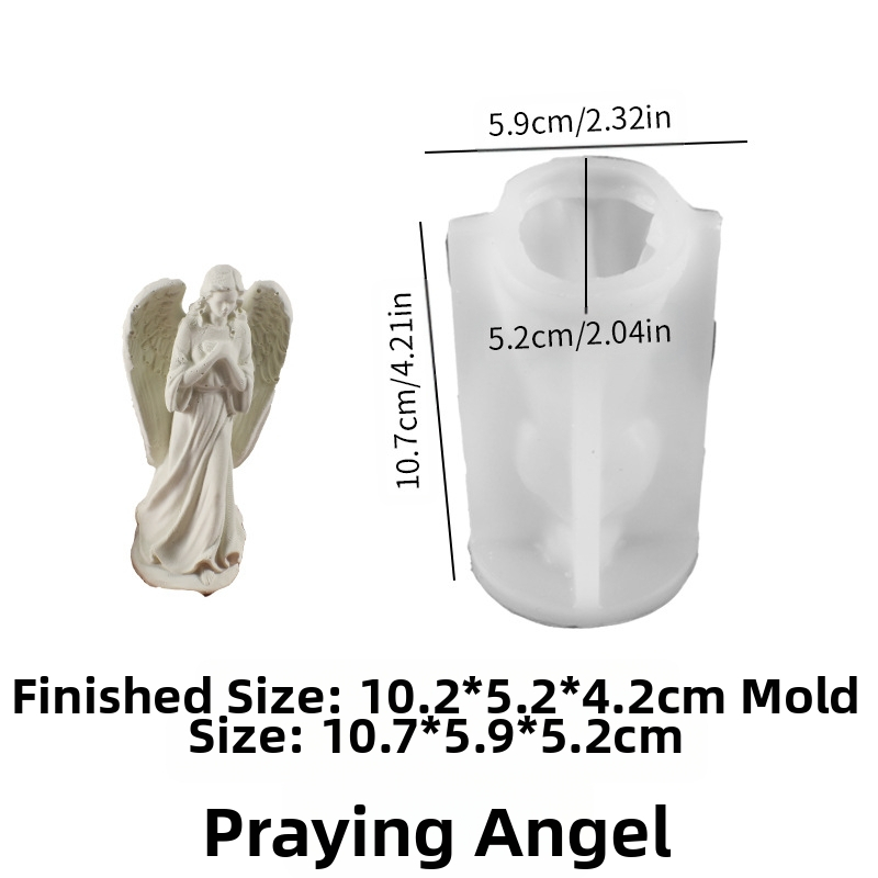 Силиконова форма за ангелска свещ със 3D несиметрична форма, античен ретро стил, мултифункционална за свещи, гипс, смола и сапун