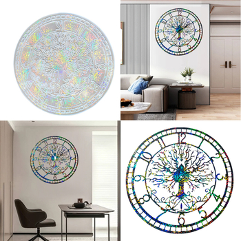 Matriță circulară din silicon pentru rășină epoxidică – Ceas cu Arborele Vieții, decor de perete DIY, stil modern minimalist, lansare 2024