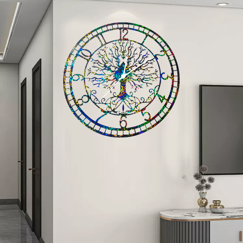 Matriță circulară din silicon pentru rășină epoxidică – Ceas cu Arborele Vieții, decor de perete DIY, stil modern minimalist, lansare 2024