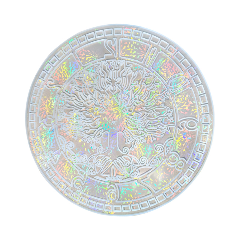Matriță circulară din silicon pentru rășină epoxidică – Ceas cu Arborele Vieții, decor de perete DIY, stil modern minimalist, lansare 2024