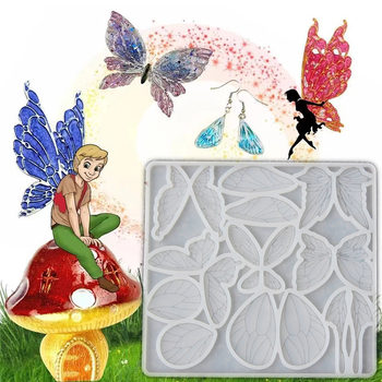 Σιλικόνης φόρμα ζαχαροπλαστικής Miyymiss, ορθογώνιο σχήμα, για DIY κολιέ με φτερά πεταλούδας και σταγόνες κρυστάλλων