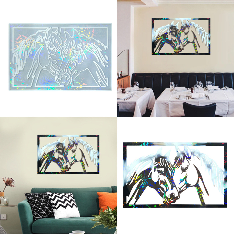 Formă din silicon pentru rășină epoxidică, cu design neregulat și două capete de cal decorative