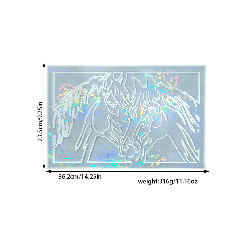 Formă din silicon pentru rășină epoxidică, cu design neregulat și două capete de cal decorative