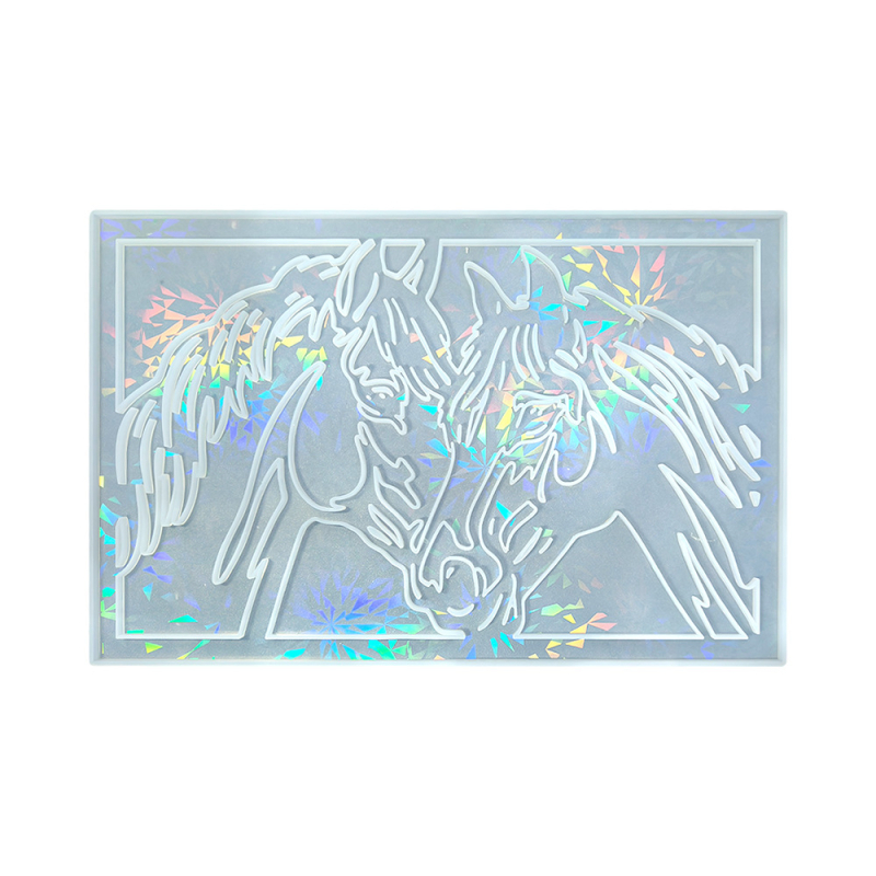 Formă din silicon pentru rășină epoxidică, cu design neregulat și două capete de cal decorative