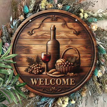 Ξύλινη κρεμαστή πινακίδα πόρτας για λάτρεις του κρασιού — μοντέρνο μινιμαλιστικό στυλ, πεύκο; Κατάλληλη για οικία, γραφείο, κήπο. Ιδανικό δώρο γάμου, επετείου ή γενεθλίων.