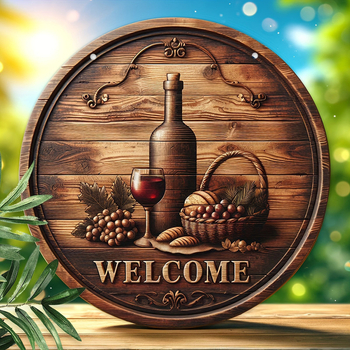 Ξύλινη κρεμαστή πινακίδα πόρτας για λάτρεις του κρασιού — μοντέρνο μινιμαλιστικό στυλ, πεύκο; Κατάλληλη για οικία, γραφείο, κήπο. Ιδανικό δώρο γάμου, επετείου ή γενεθλίων.