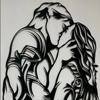 Железна стенна фигурална украса – метална декорация в минималистичен стил (Метал • Минималистичен стил • За дом, офис и развлекателни пространства)