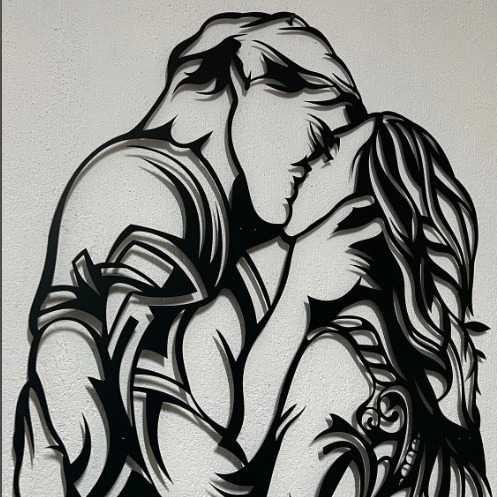 Железна стенна фигурална украса – метална декорация в минималистичен стил (Метал • Минималистичен стил • За дом, офис и развлекателни пространства)