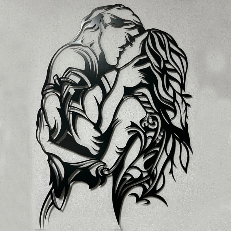 Железна стенна фигурална украса – метална декорация в минималистичен стил (Метал • Минималистичен стил • За дом, офис и развлекателни пространства)