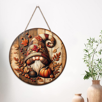 Ξύλινη κυκλική ταμπέλα πόρτας με μοτίβο φθινοπωρινής συγκομιδής (ηλιοτρόπια και κολοκύθες); Μάρκα: Dingchuan; Υλικό: Ξύλο; Κατηγορία: Κρεμαστό; Κατάλληλη για οικίες, κήπους, γραφεία, ξενοδοχεία, ναούς