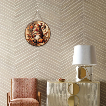 Ξύλινη κυκλική ταμπέλα πόρτας με μοτίβο φθινοπωρινής συγκομιδής (ηλιοτρόπια και κολοκύθες); Μάρκα: Dingchuan; Υλικό: Ξύλο; Κατηγορία: Κρεμαστό; Κατάλληλη για οικίες, κήπους, γραφεία, ξενοδοχεία, ναούς