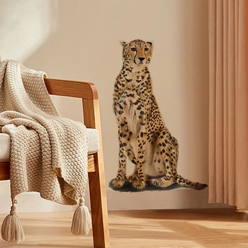 PVC αυτοκόλλητο τοίχου με λεοπάρδαλο μοτίβο, ένα τεμάχιο, διακοσμητικό για παιδικό δωμάτιο και νηπιαγωγείο