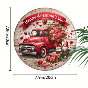 Ακρυλική πινακίδα καλωσορίσματος για τη Γιορτή του Αγίου Βαλεντίνου με κόκκινο φορτηγό – γλυπτή και εκτυπωμένη