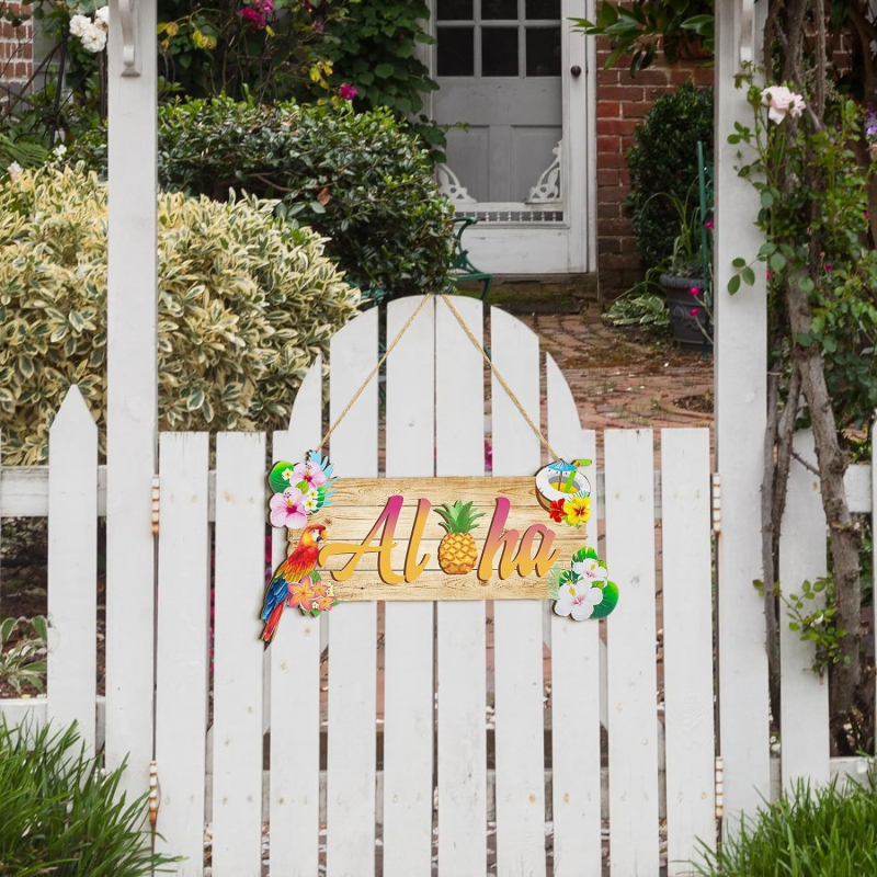 Ξύλινο κρεμαστό διακοσμητικό με τροπικά πουλιά για καλοκαιρινά πάρτι — μοντέρνος μινιμαλισμός, εκτύπωση με ημιχειροκίνητη και ημιμηχανική διαδικασία, έτοιμο προς δώρο