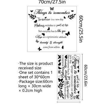 PVC τοίχου αυτοκόλλητο, graffiti στυλ, φλοράλ πεταλούδα σχέδιο με εμπνευσμένο σύνθημα; μοτίβο 21826874072; για σαλόνι, υπνοδωμάτιο, μελέτη, κουζίνα; μοντέρνος μινιμαλισμός διακόσμηση