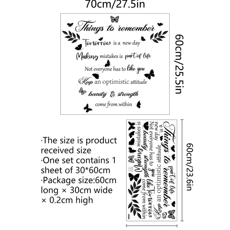 PVC стенен стикер, графити стил, флорално-пеперуден дизайн с вдъхновяващ надпис; модел 21826874072; за дневна, спалня, кабинет, кухня; модерна простота декор