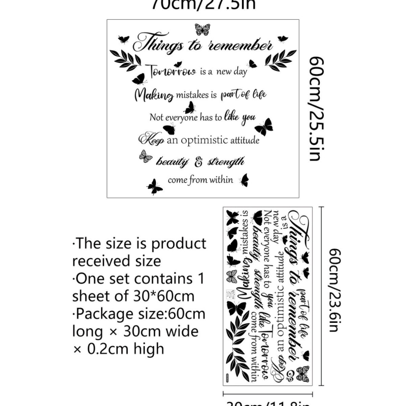 PVC стенен стикер, графити стил, флорално-пеперуден дизайн с вдъхновяващ надпис; модел 21826874072; за дневна, спалня, кабинет, кухня; модерна простота декор