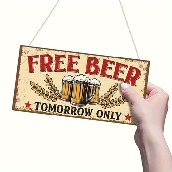 Ξύλινο σήμα μπύρας για οικιακή διακόσμηση — μοντέρνο μινιμαλιστικό στυλ, κρεμαστό από ξύλο boxwood